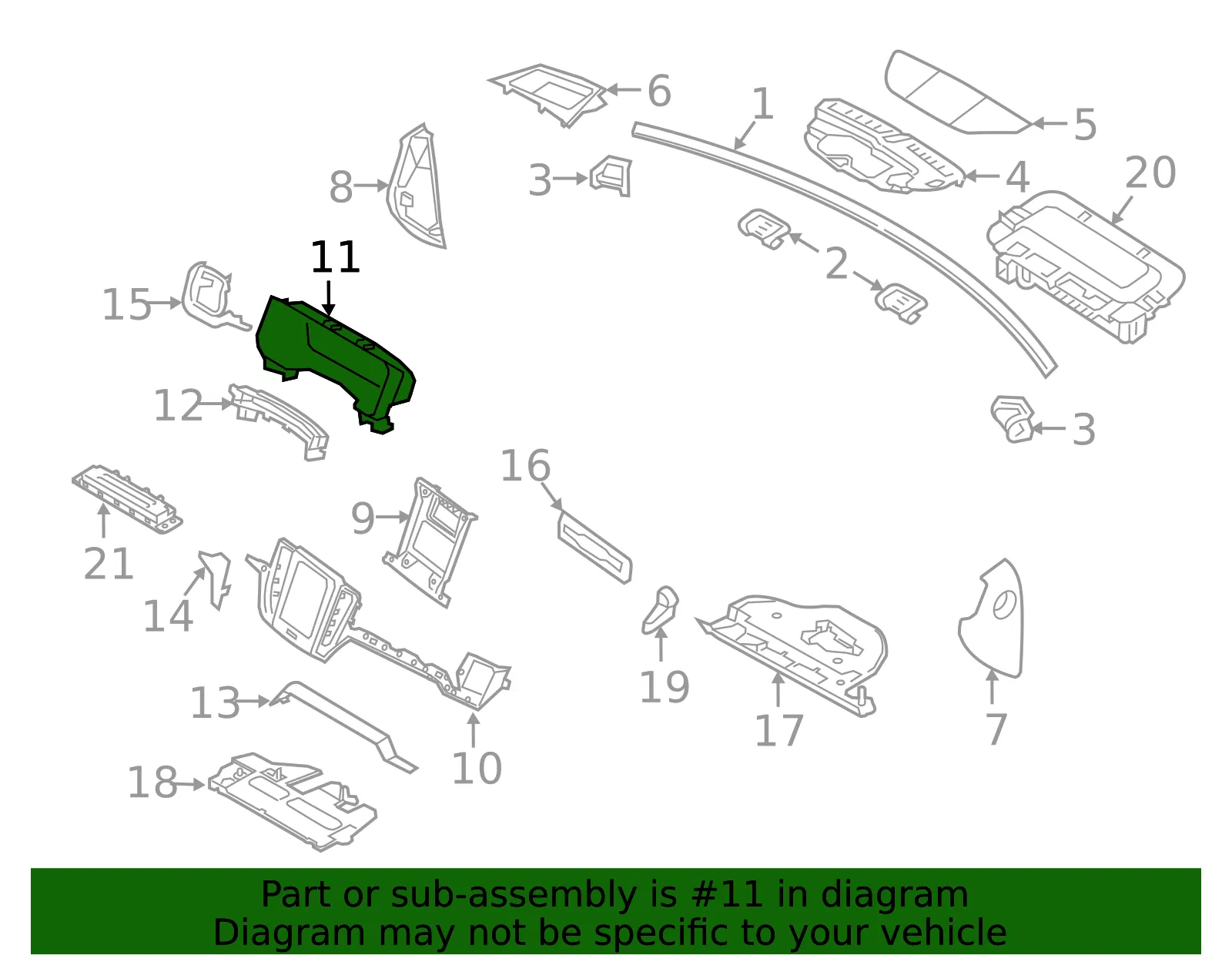Cluster Bezel - Volvo (31467501) - view 2