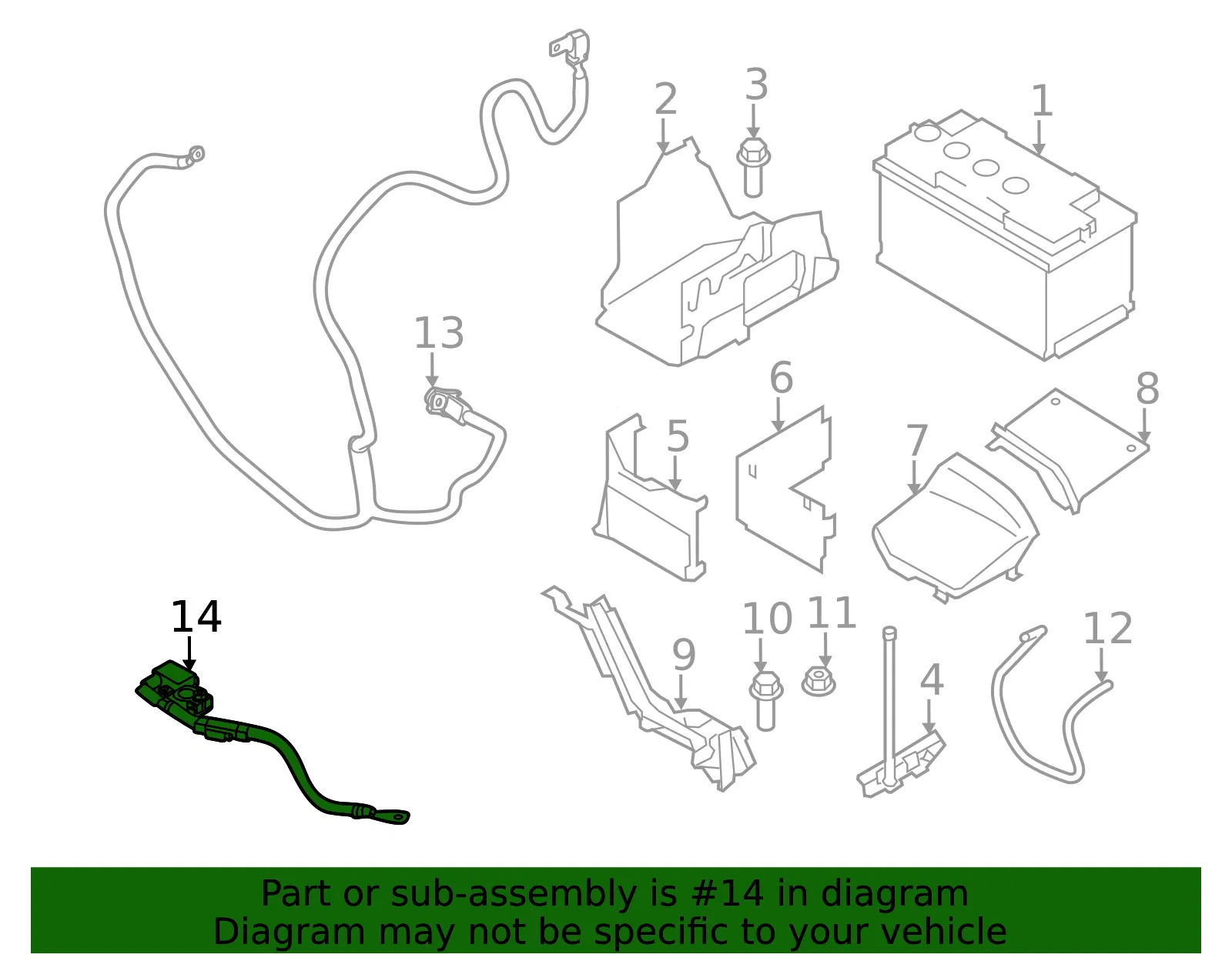 Battery Cable - Volvo (31473634) - view 2