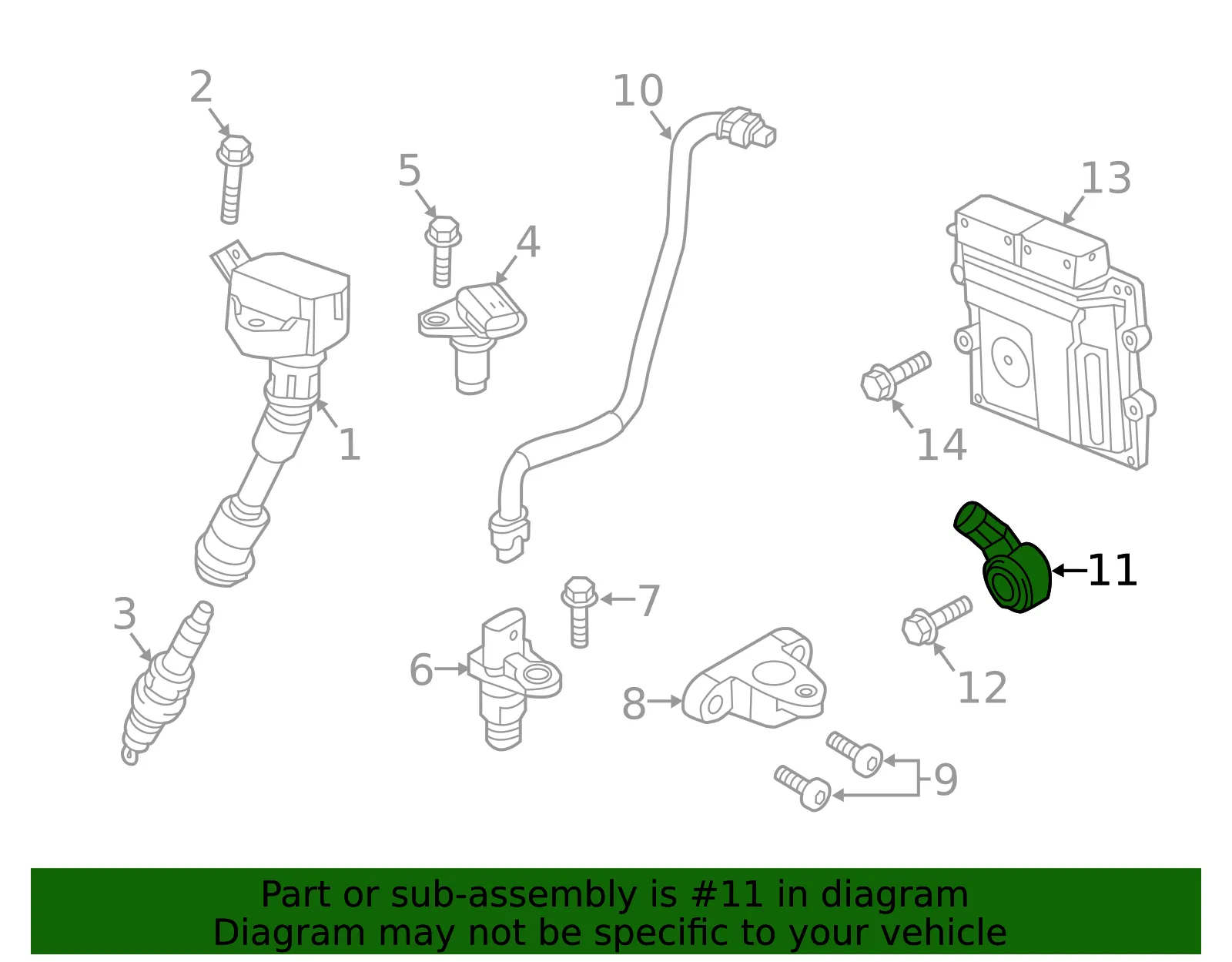 Knock Sensor - Volvo (31491865) - view 2