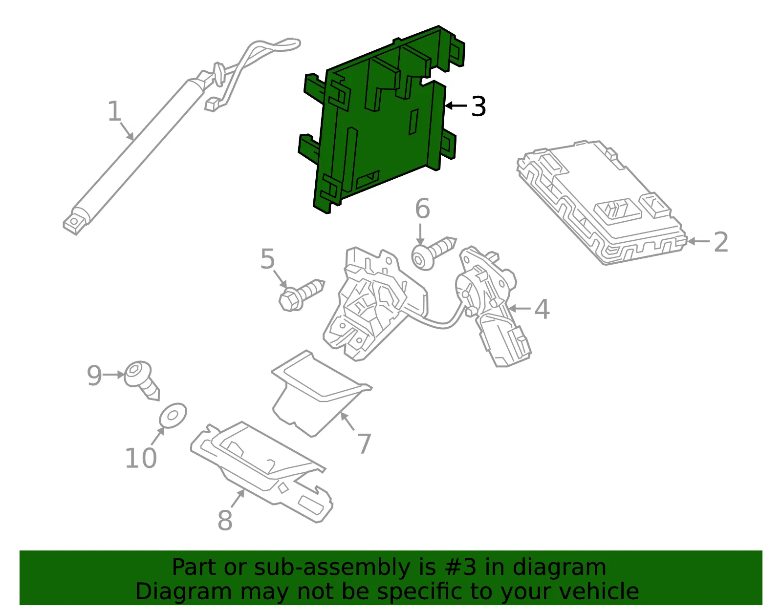 Lift-Gate Control Module Bracket - Volvo (31650004) - view 2