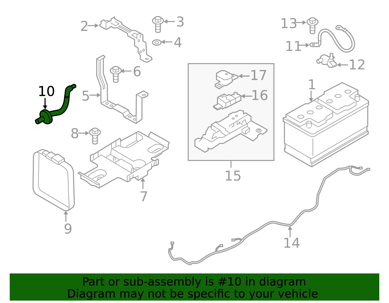 Battery Vent Tube - Volvo (31652256) - view 2