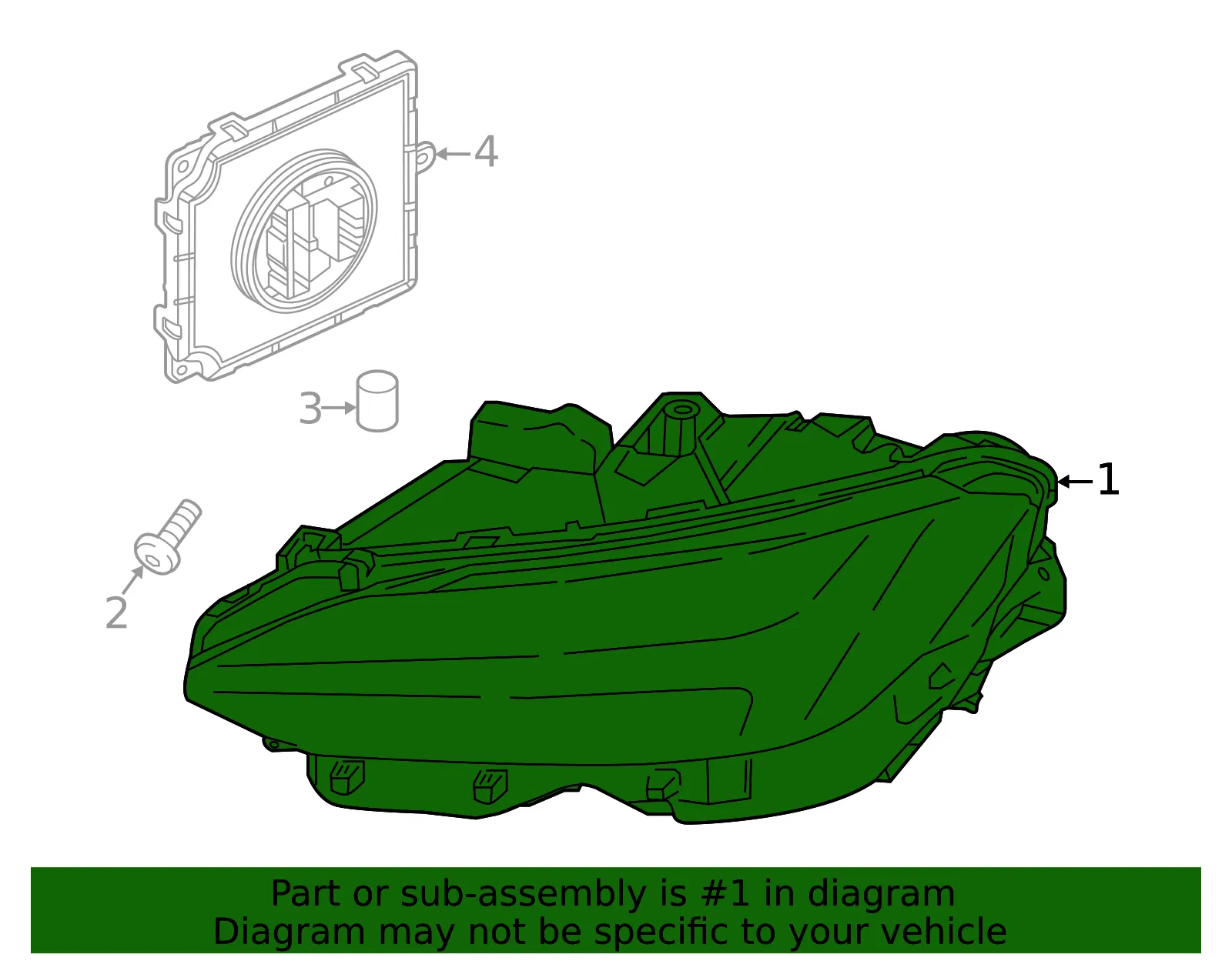 Headlamp Assembly - Volvo (31655769) - view 2