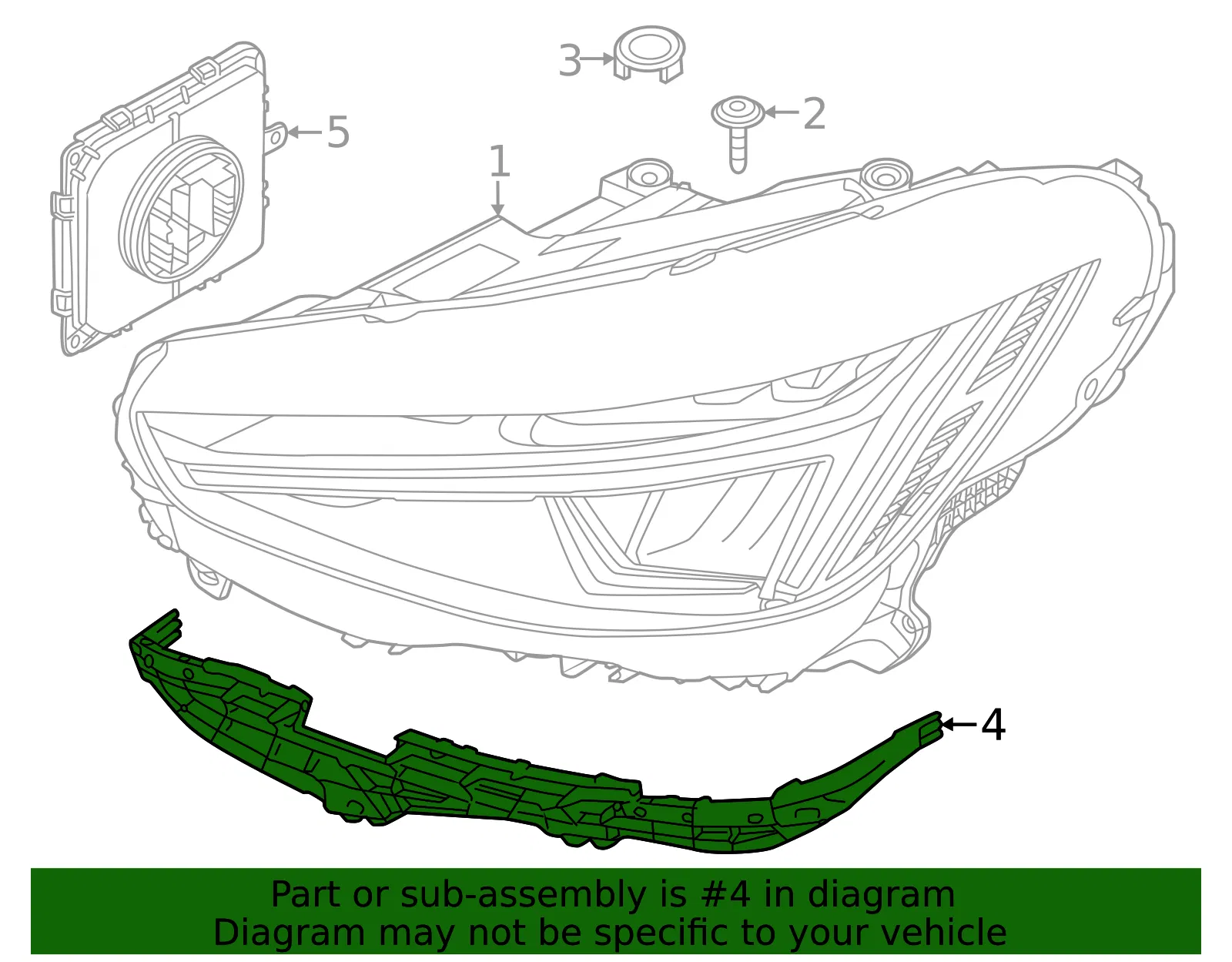 Headlamp Assembly Bracket - Volvo (31655959) - view 2