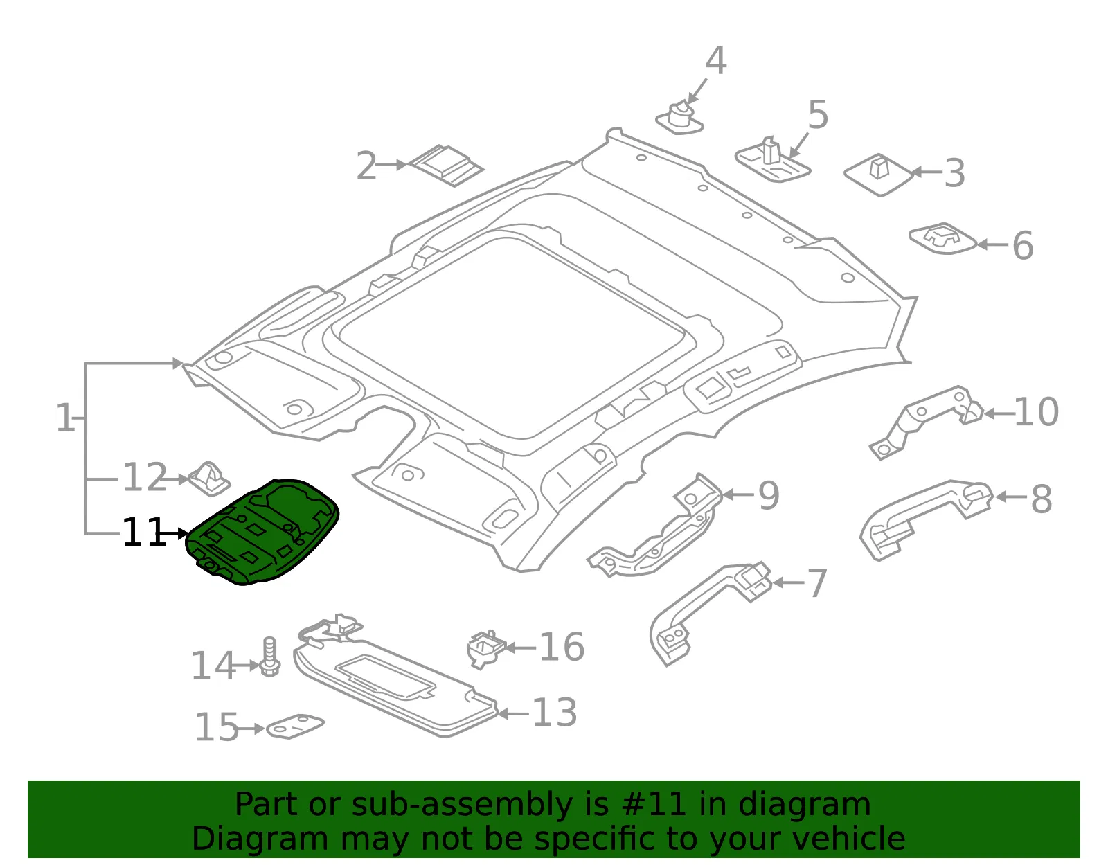 Reading Light Bracket - Volvo (31694447) - view 2