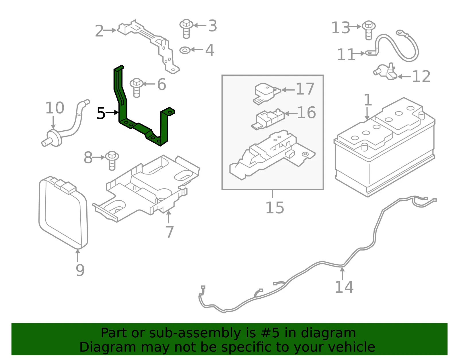 Battery Hold Down - Volvo (32132399) - view 2