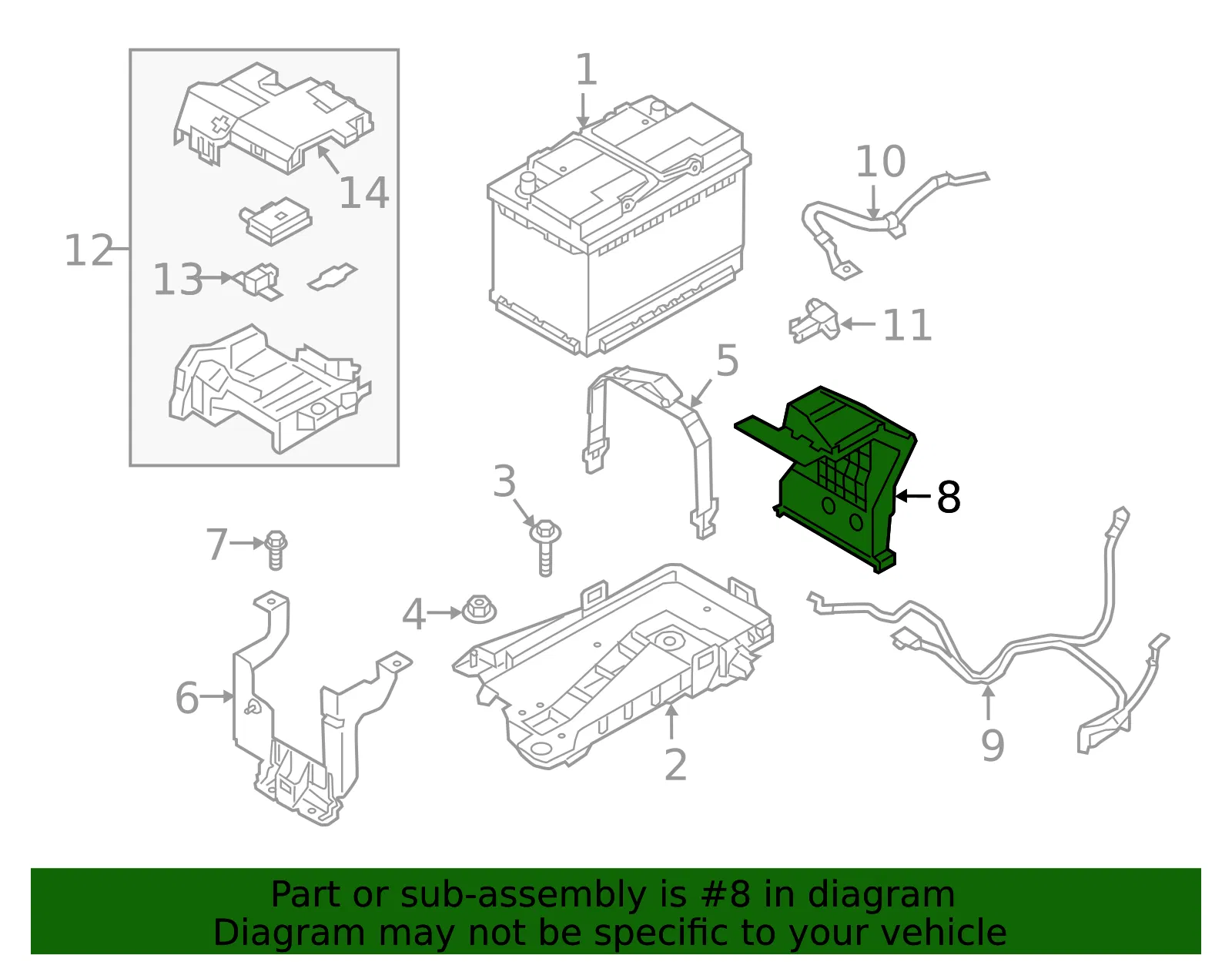 Battery Tray Bracket - Volvo (32132861) - view 2