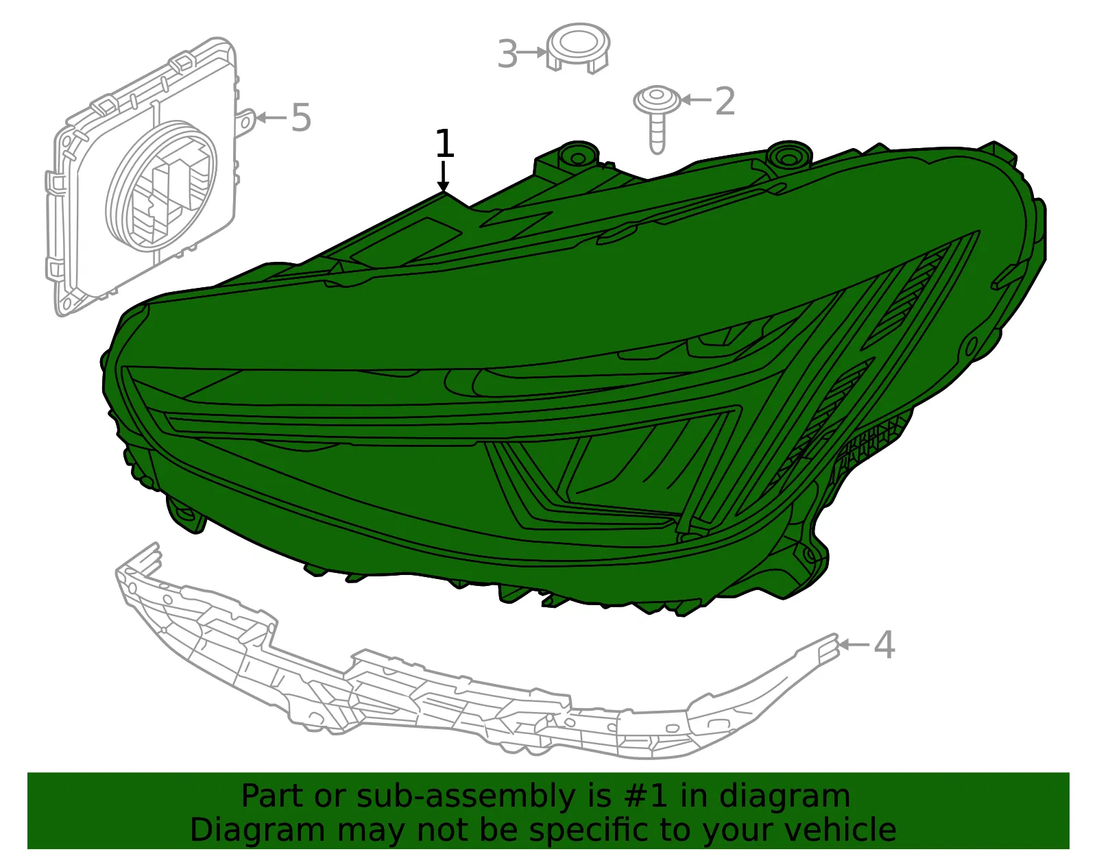 Headlamp Assembly - Volvo (32140440) - view 2
