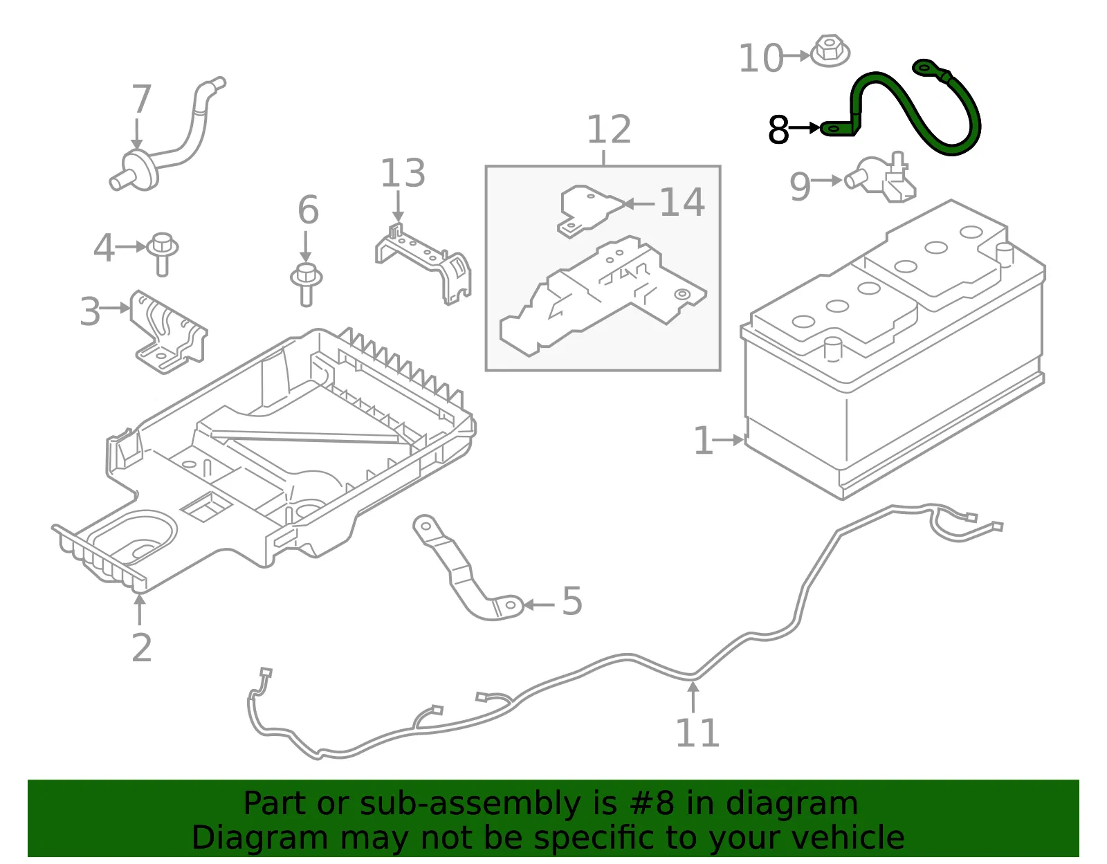 Battery Cable - Volvo (32210571) - view 2