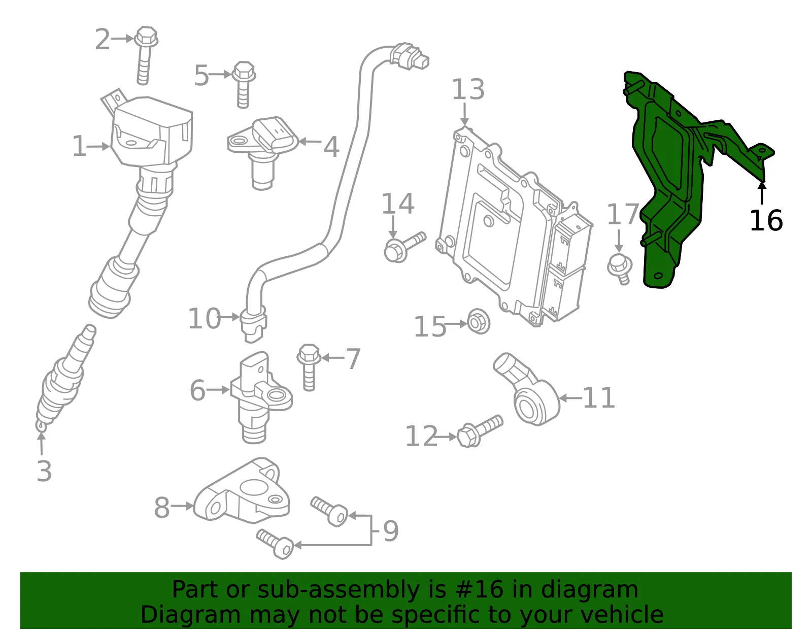 Engine Control Module (ECM) Bracket - Volvo (32213431) - view 2