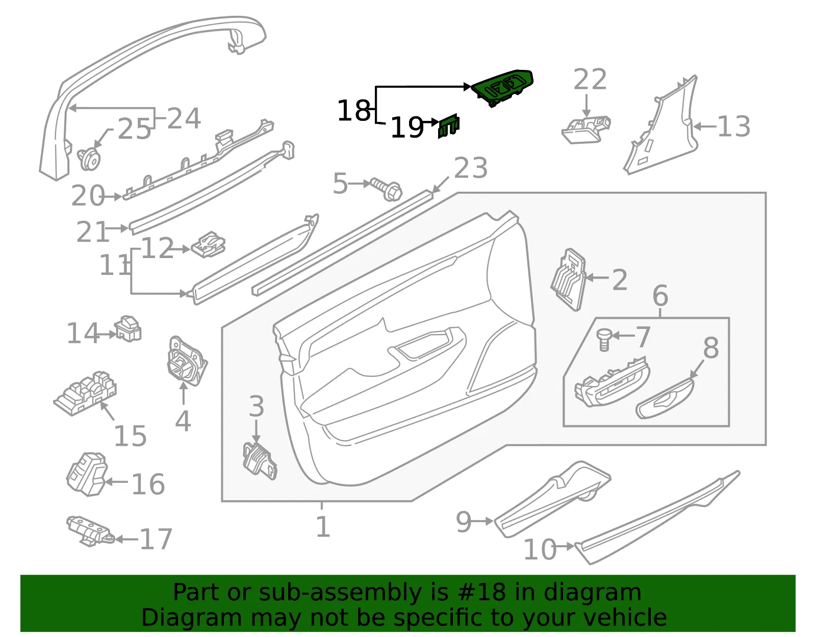 Door Window Switch Bezel - Volvo (32237934) - view 2
