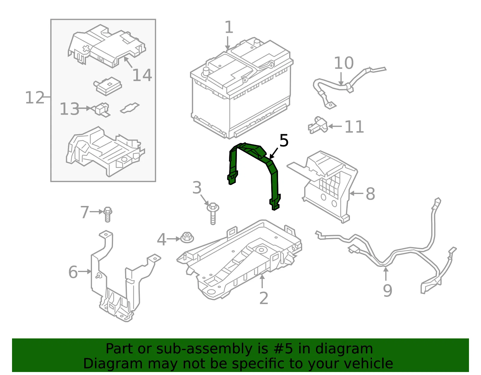 Battery Hold Down Frame - Volvo (32244416) - view 2