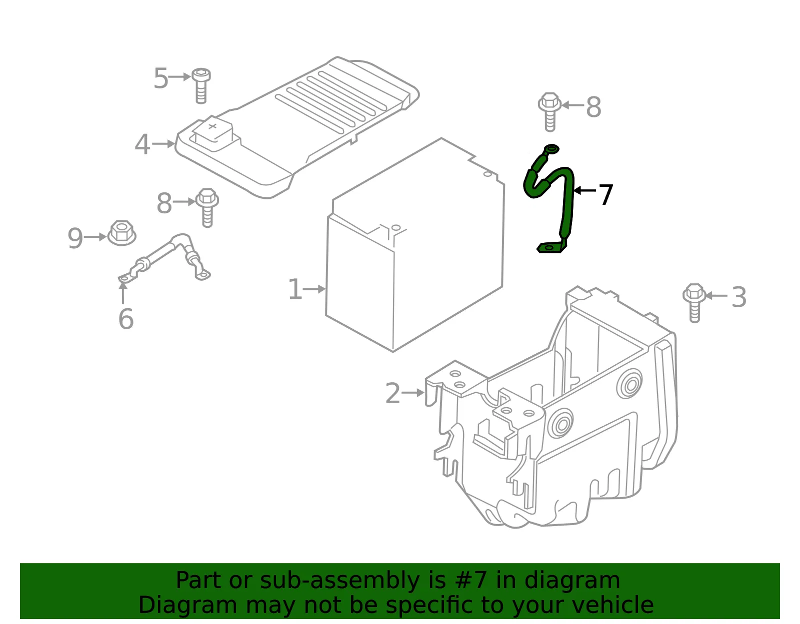 Battery Cable - Volvo (32245312) - view 2