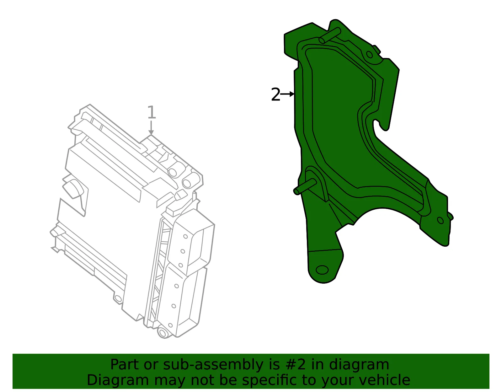 Control Module Bracket - Volvo (32253223) - view 2