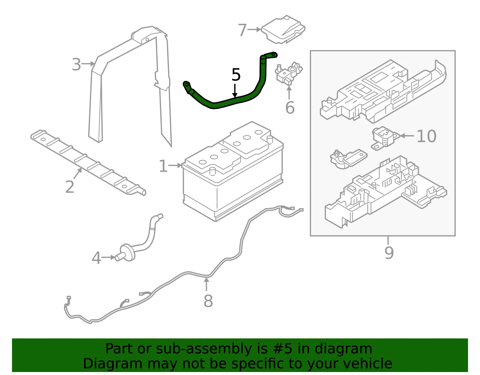 Battery Ground Strap - Volvo (32265472) - view 2
