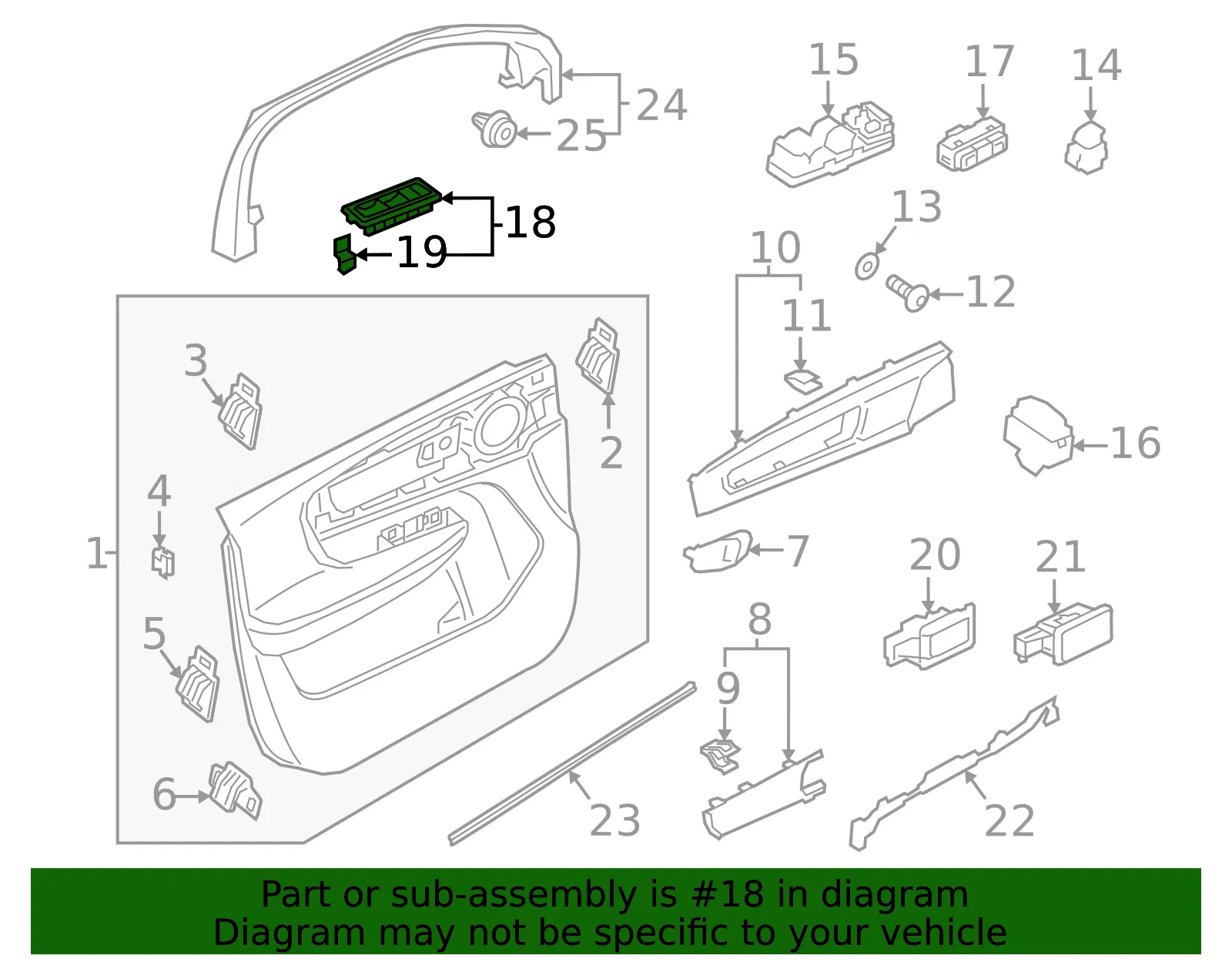 Switch Panel - Driver's Side (LH) - Volvo (32274177) - view 2