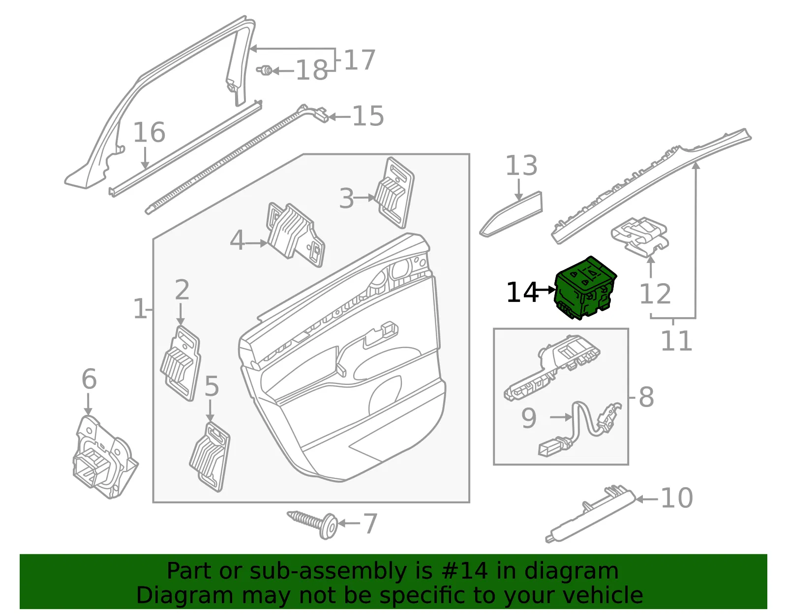 Window Switch - Volvo (32279193) - view 2