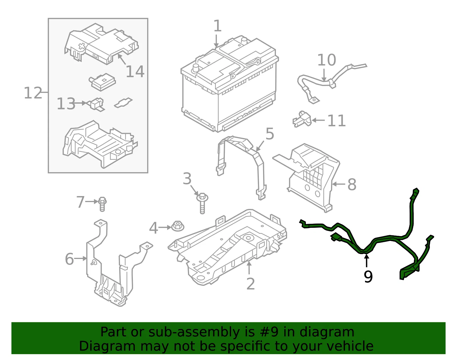 Battery Cable - Volvo (32311009) - view 2
