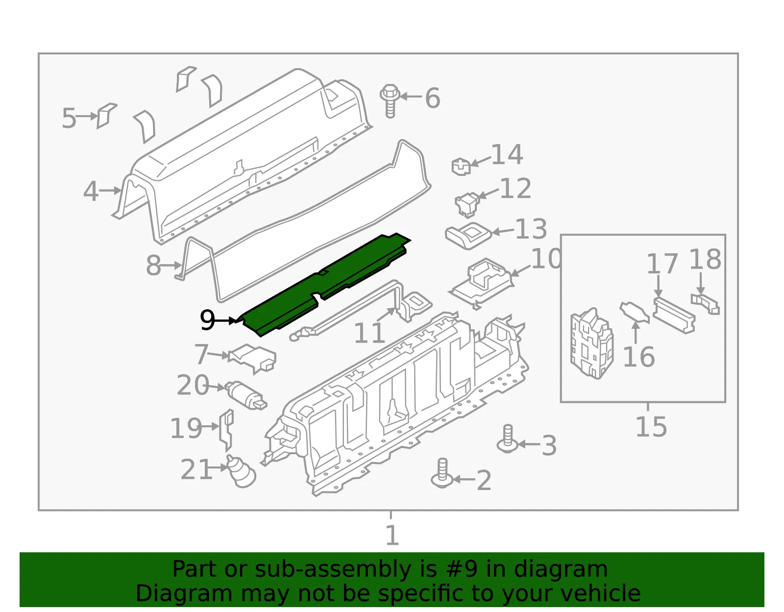 Drive Motor Battery Pack Cover Insulator - Volvo (32324111) - view 2