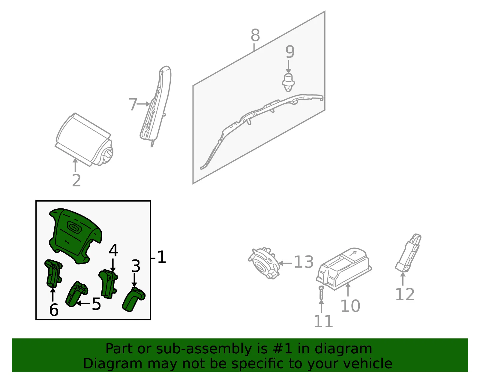 Driver Inflator Module - Volvo (32332161) - view 2