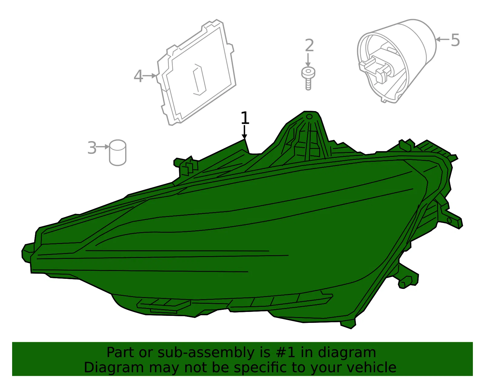 Headlamp Assembly - Volvo (32338009) - view 2