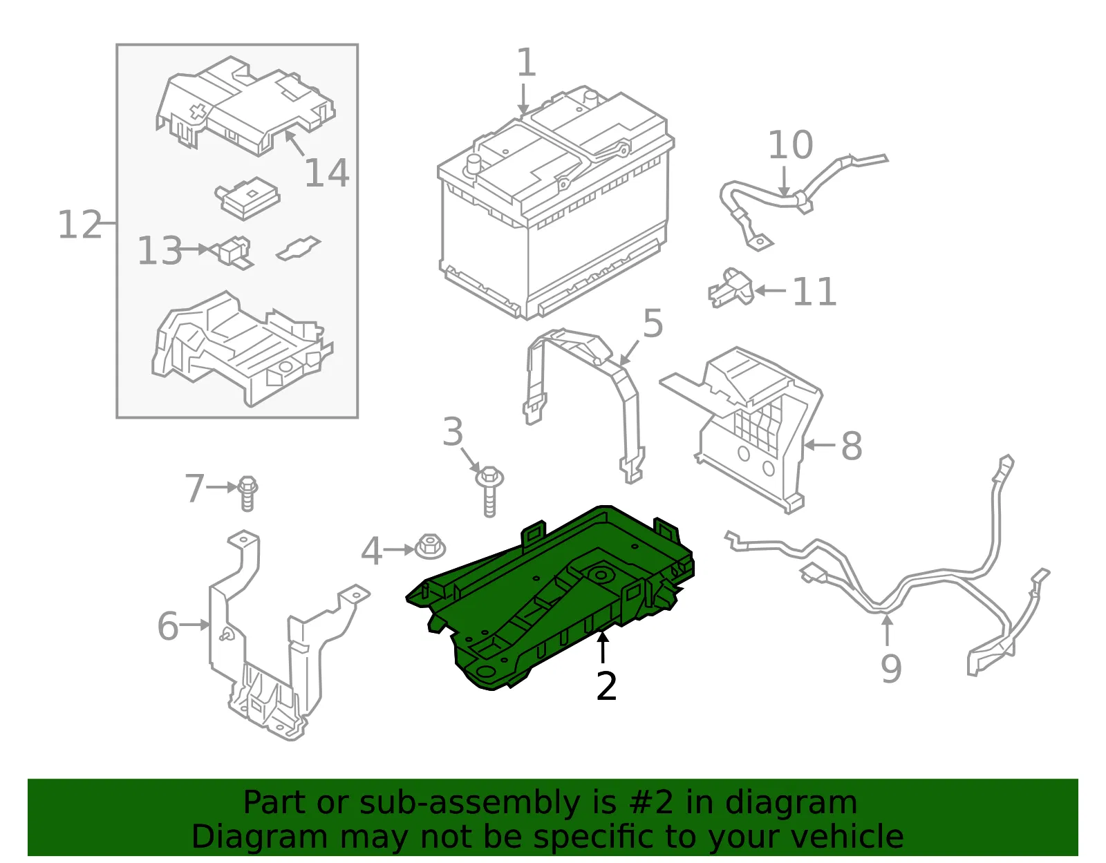 Battery Tray - Volvo (32348533) - view 2