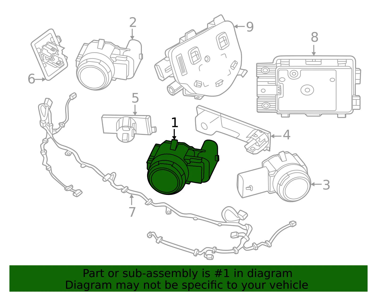 Parking Aid Sensor - Volvo (32358682) - view 2