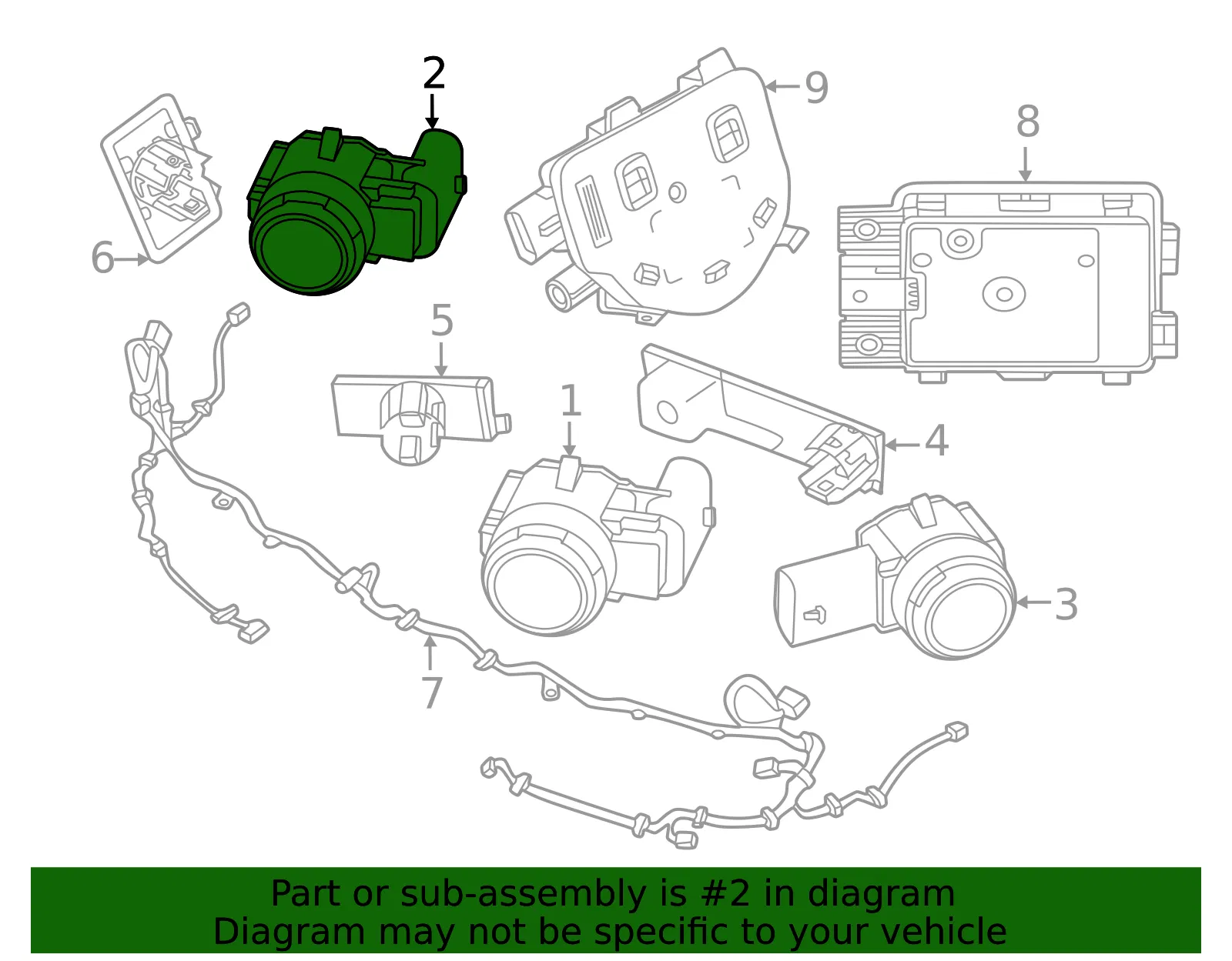 Park Sensor - Volvo (32358683) - view 2