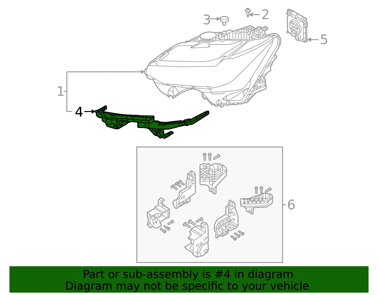 Headlight Bracket - Volvo (32365253) - view 2