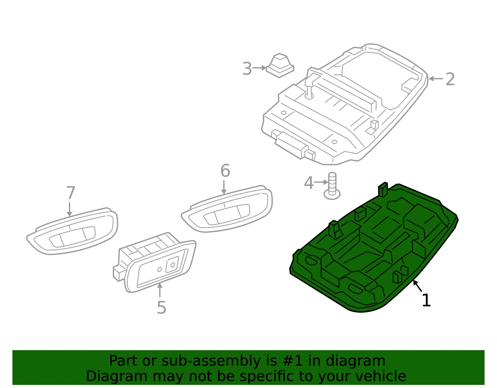 Map Lamp Assembly - Volvo (32366211) - view 2