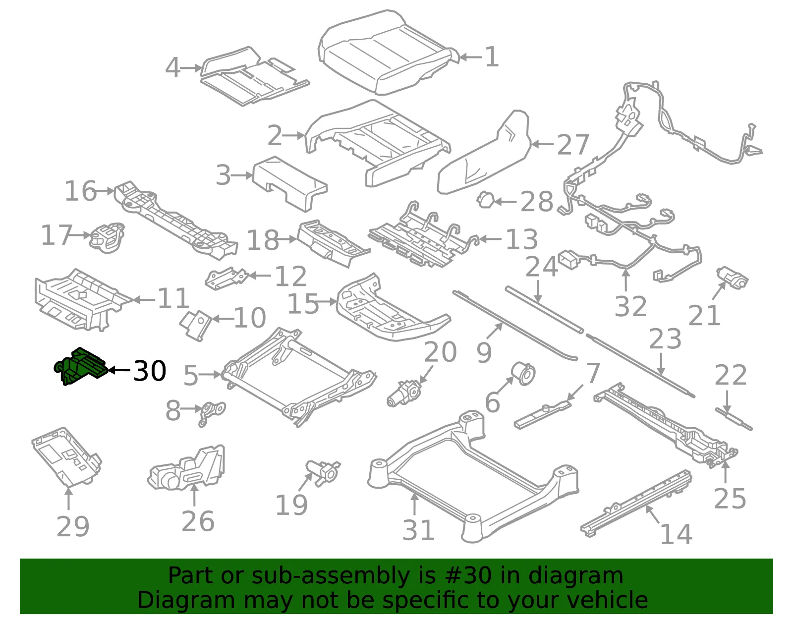 Seat Track Position Sensor - Volvo (32367950) - view 2