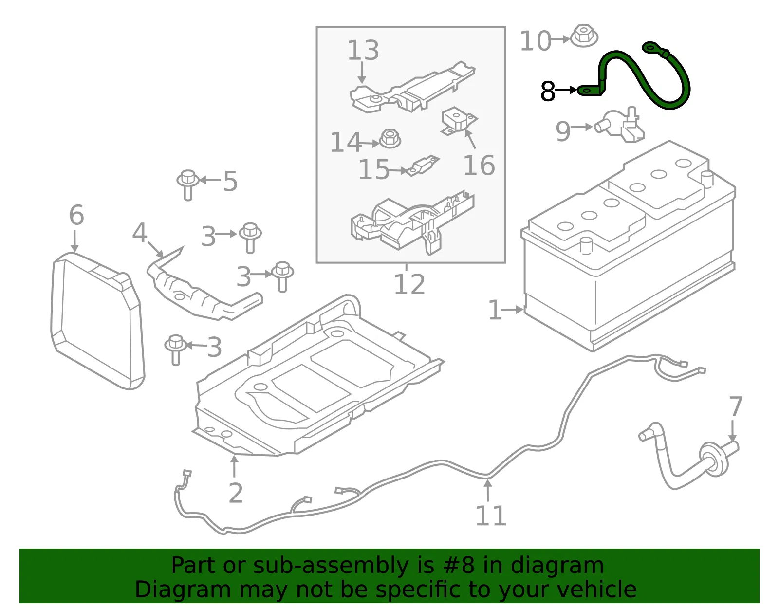 Battery Cable - Volvo (32374710) - view 2
