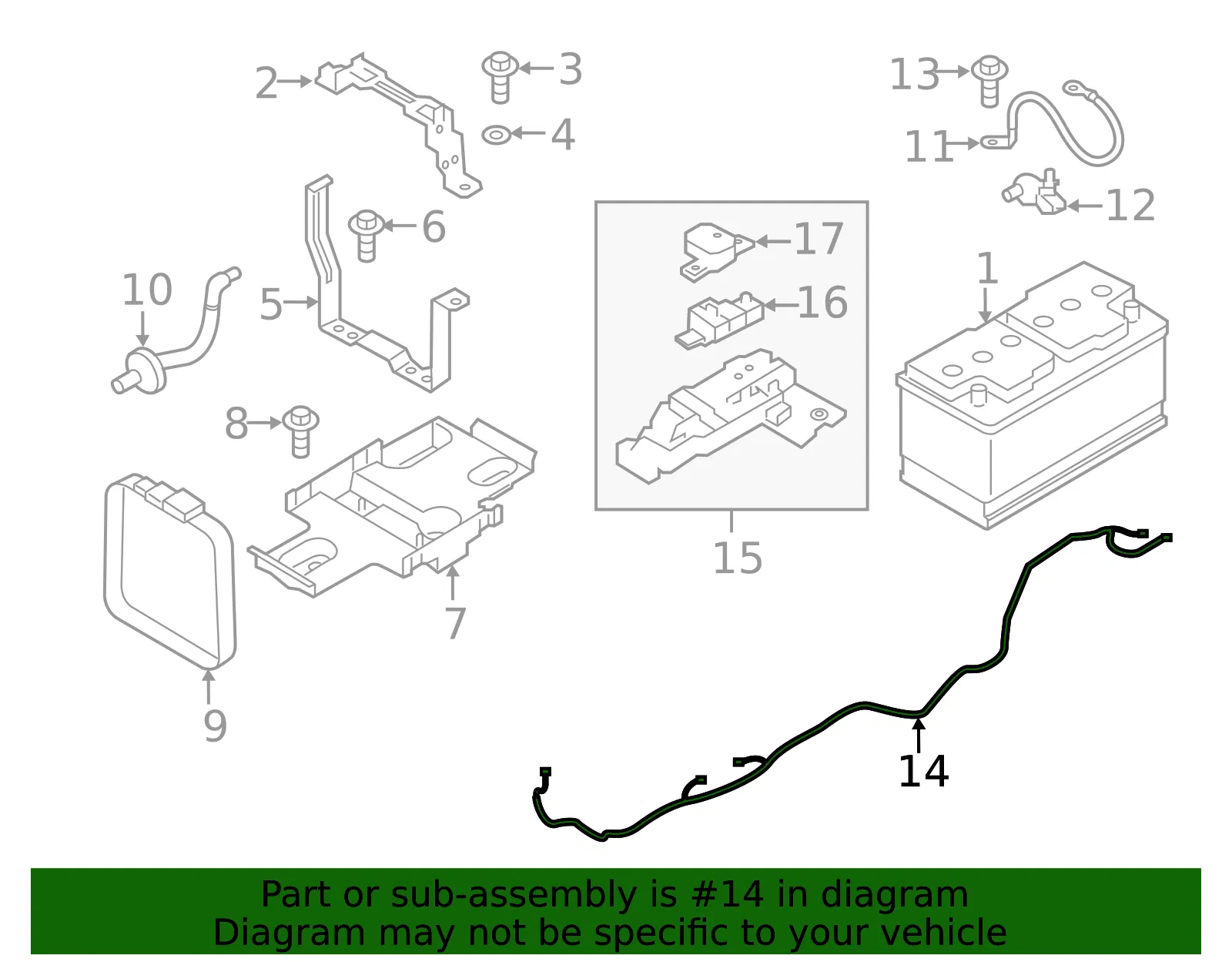 Battery Cable - Volvo (32374784) - view 2
