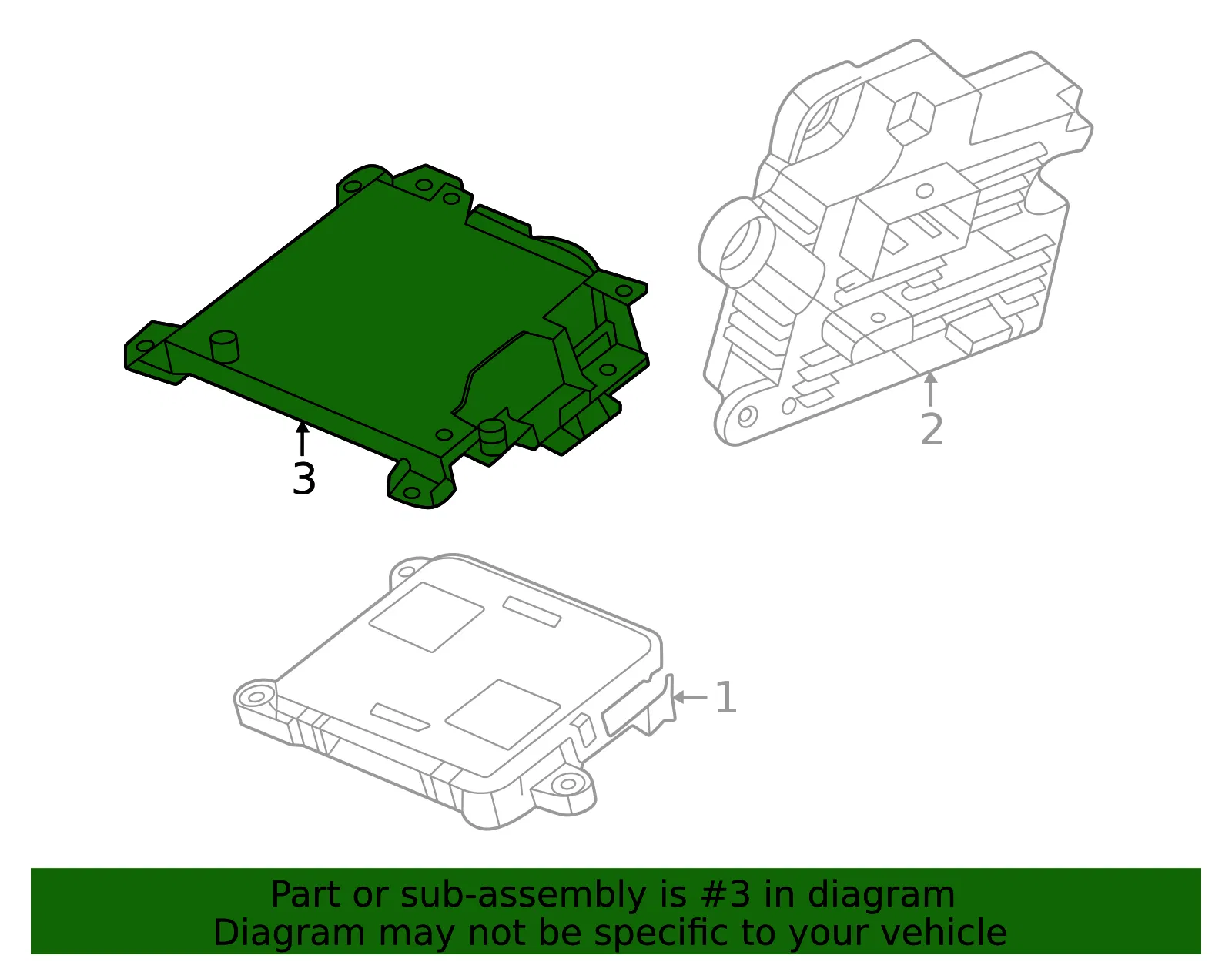 Control Module Front Bracket - Volvo (32412959) - view 2