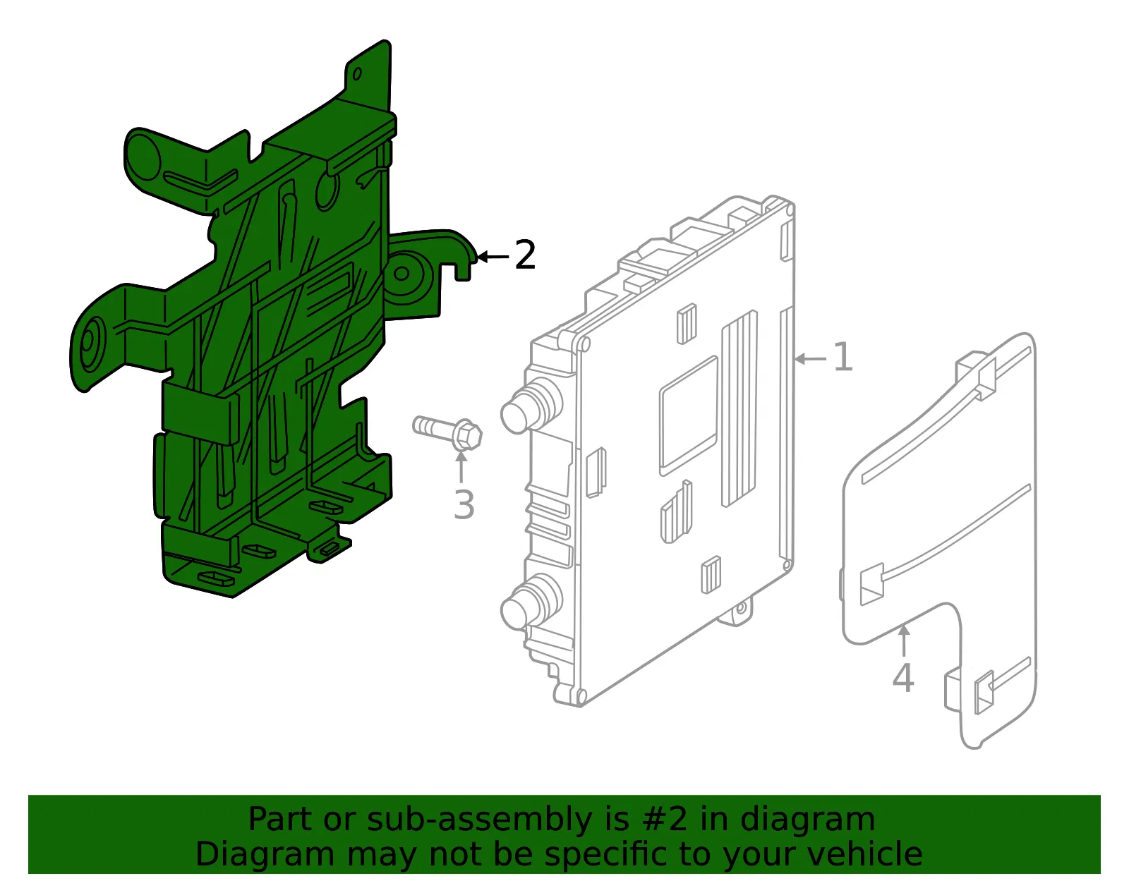 Vehicle Power Control Module Bracket - Volvo (32413354) - view 2