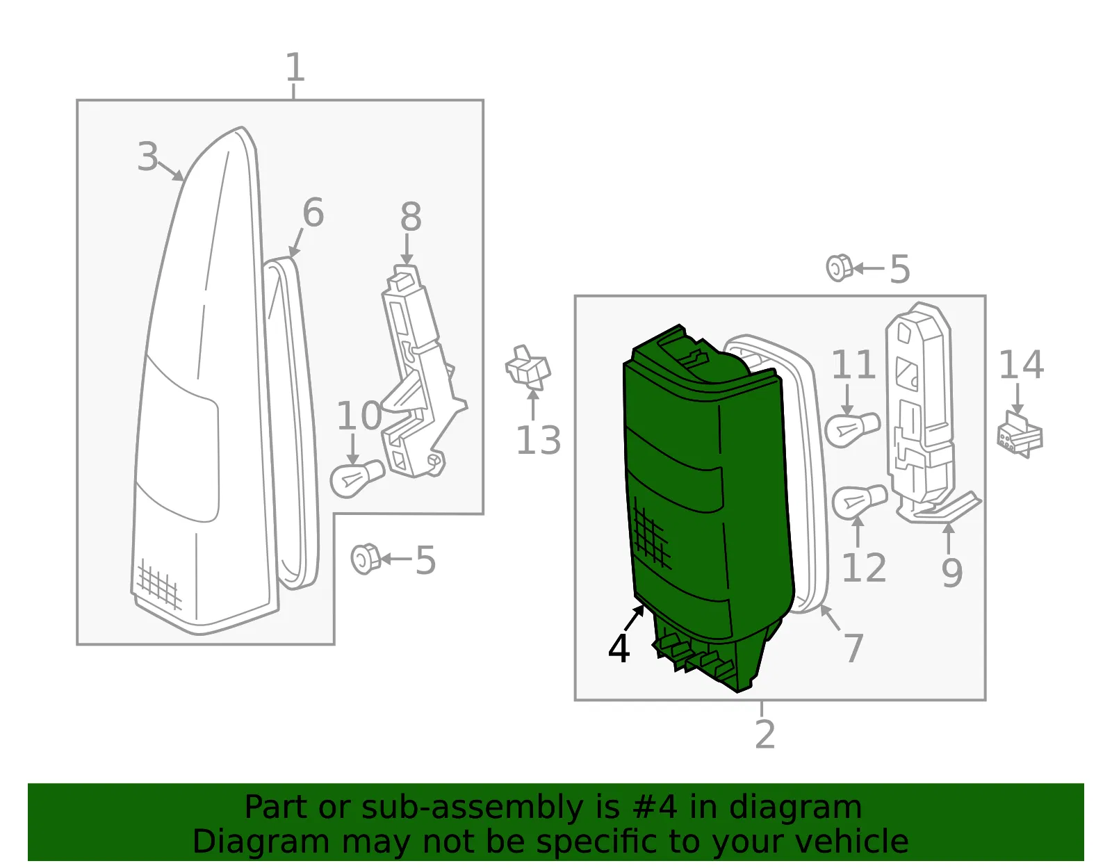 Tail Light Assembly - Volvo (3512432) - view 2