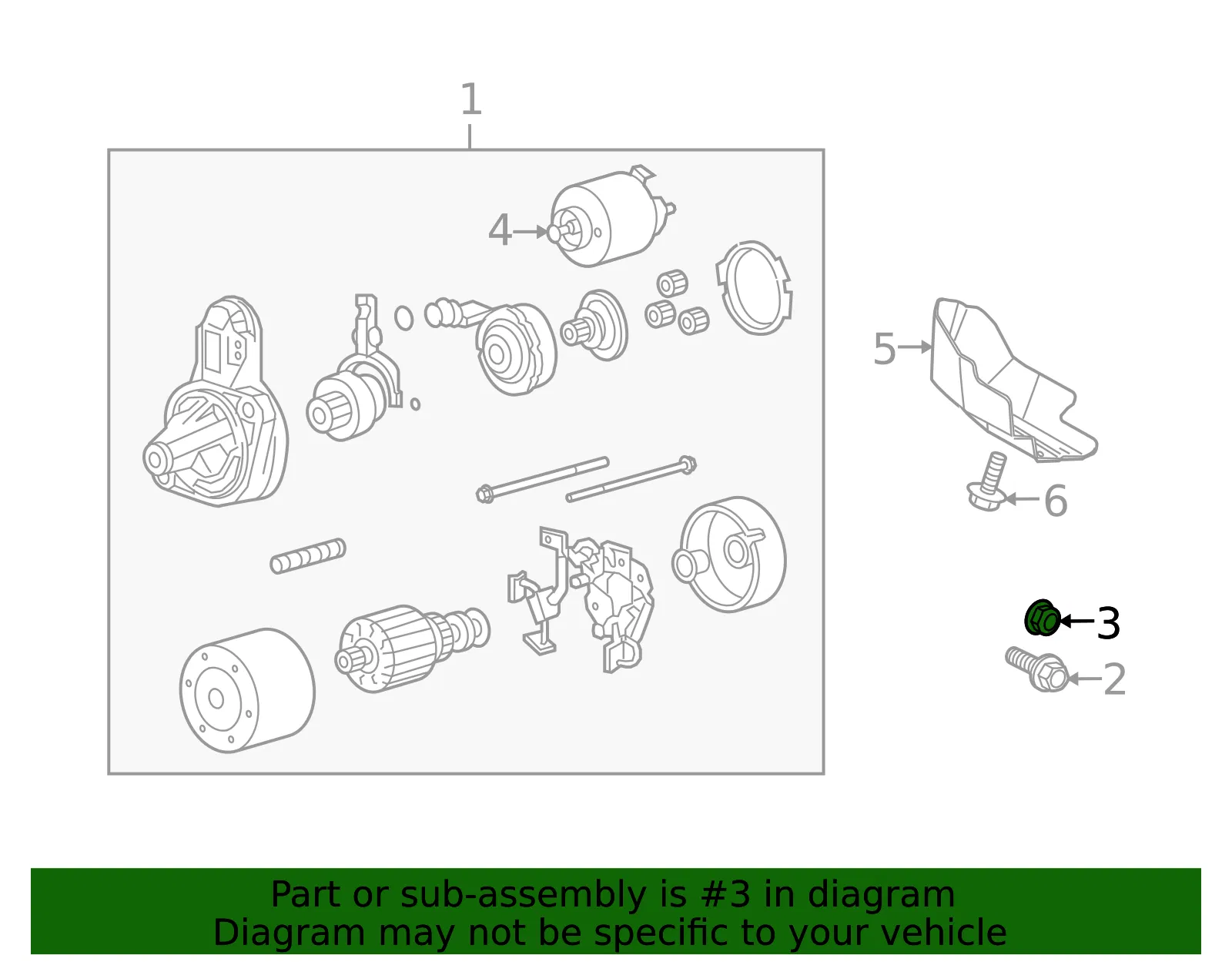 Starter Nut - Kia (36211-3E000) - view 2