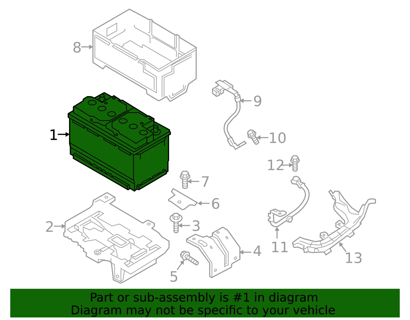 Battery - Kia (37110-H7A00C) - view 2
