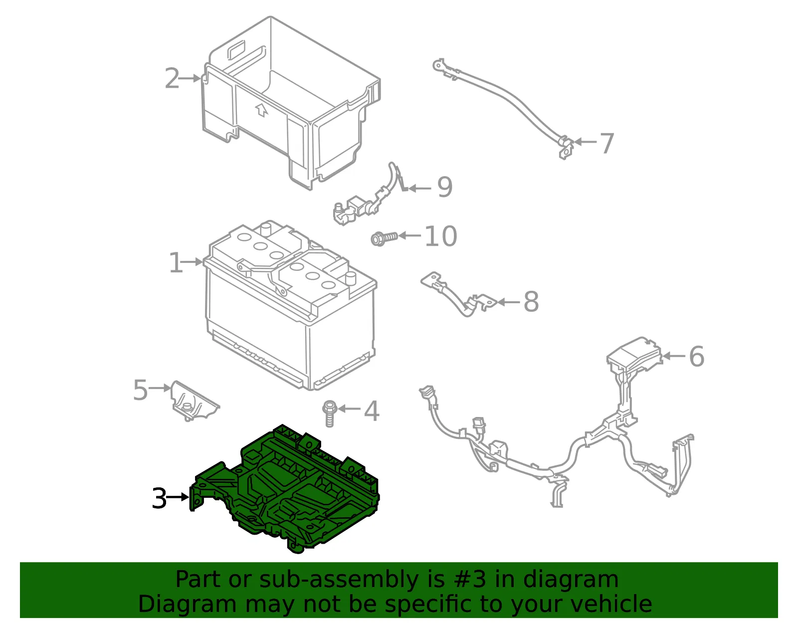Battery Tray - Kia (37150-K0000) - view 2