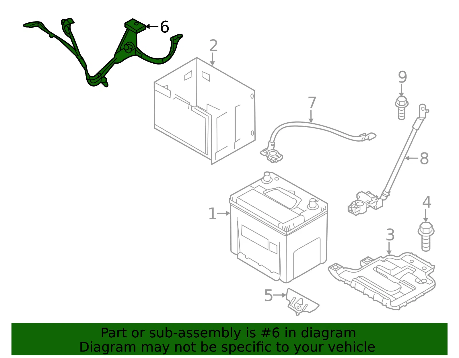 Battery Cable - Kia (37180-B2110) - view 2