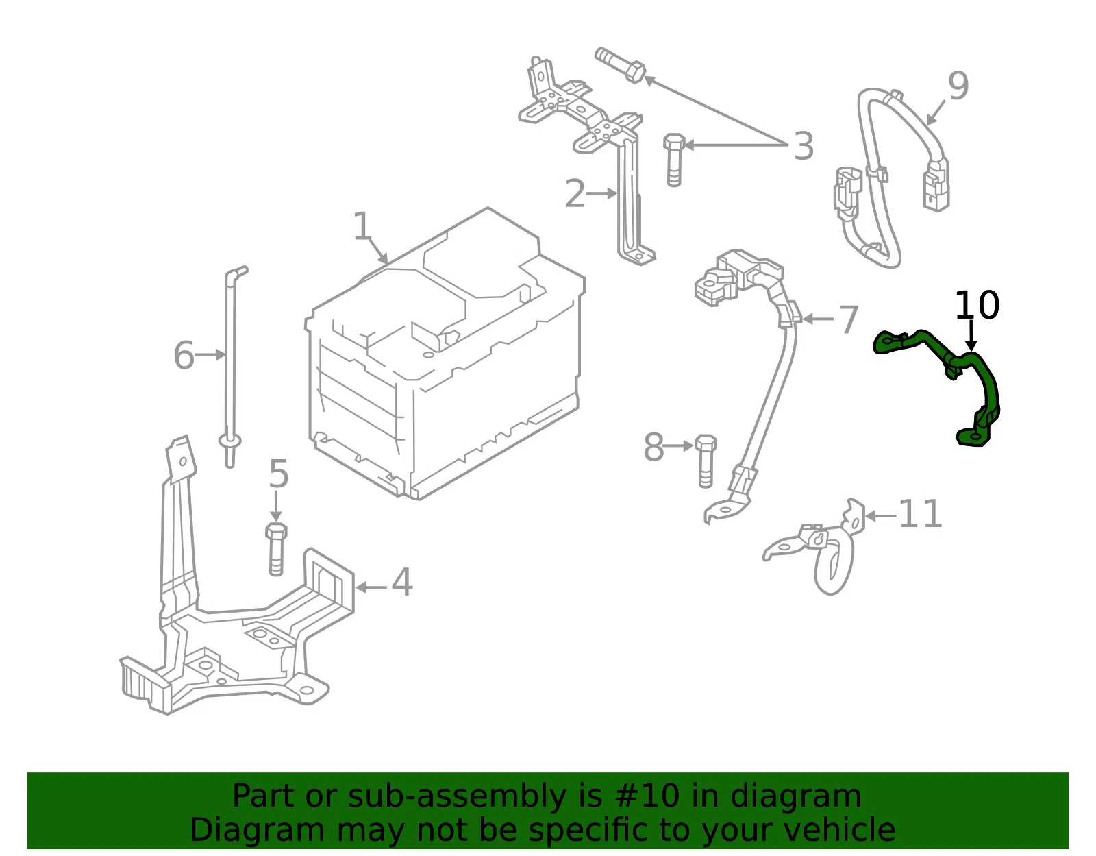 Battery Cable - Kia (37180-E0000) - view 2
