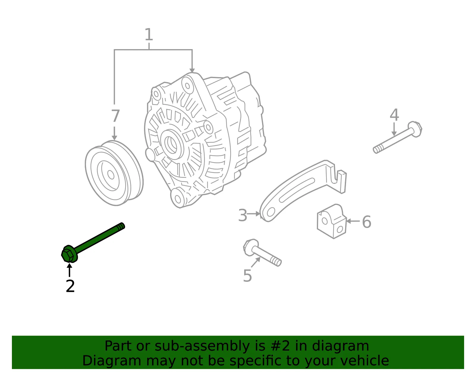 Alternator Mount Bolt - Kia (37451-22000) - view 2