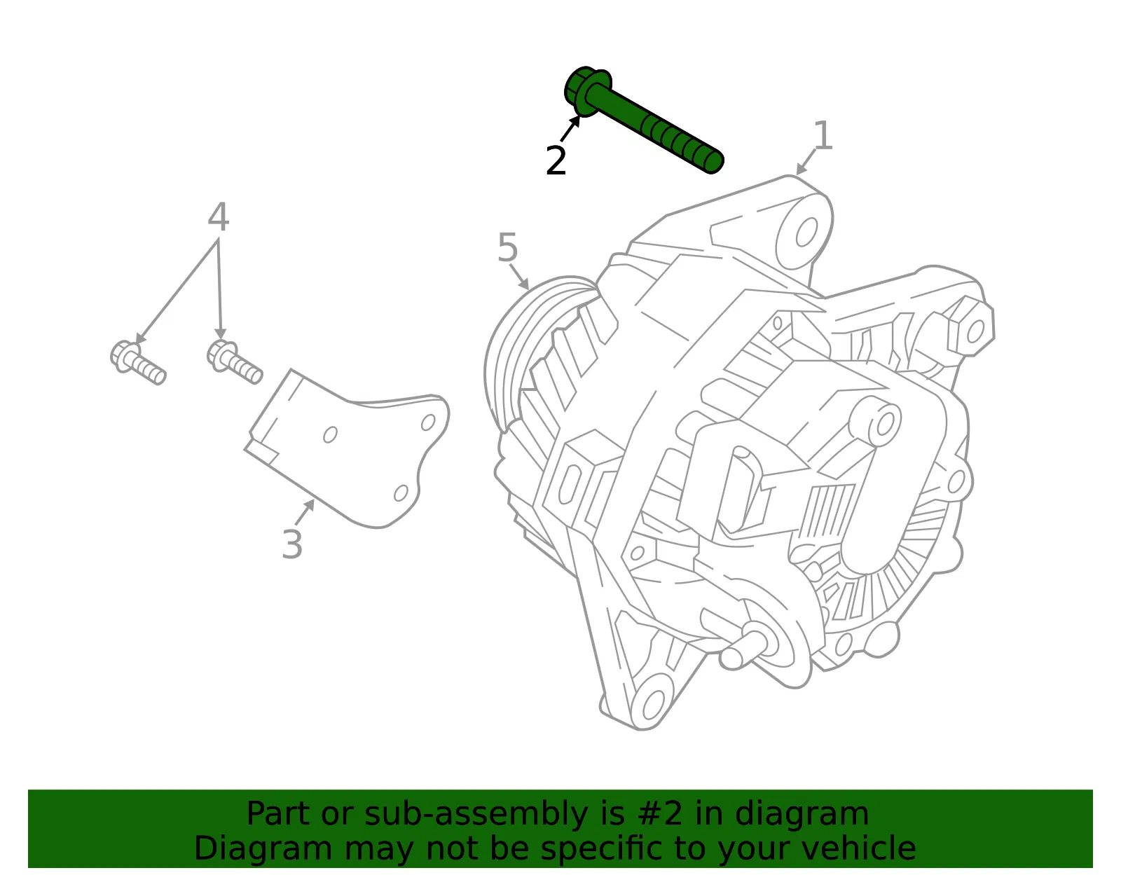 Alternator Mount Bolt - Kia (37451-2B000) - view 2