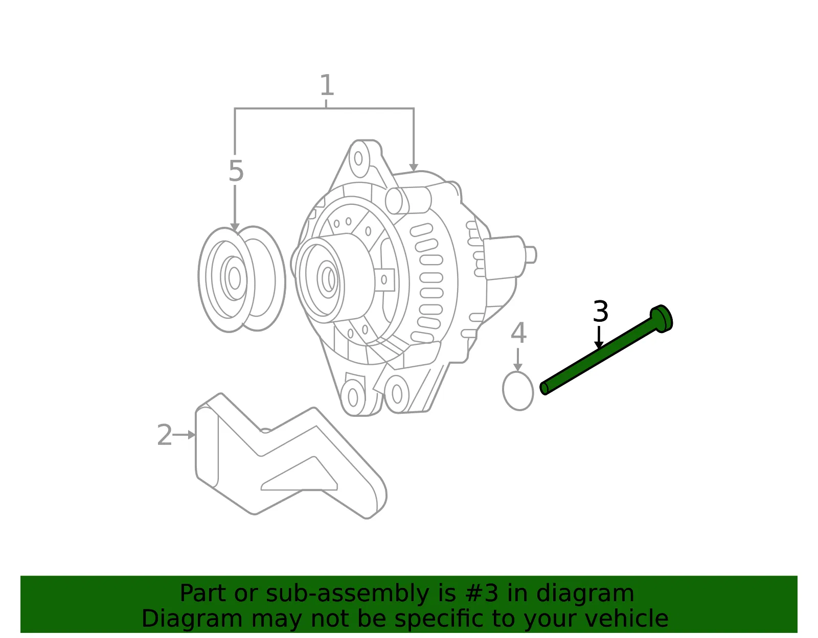 Alternator Mount Bolt - Kia (37451-37100) - view 2