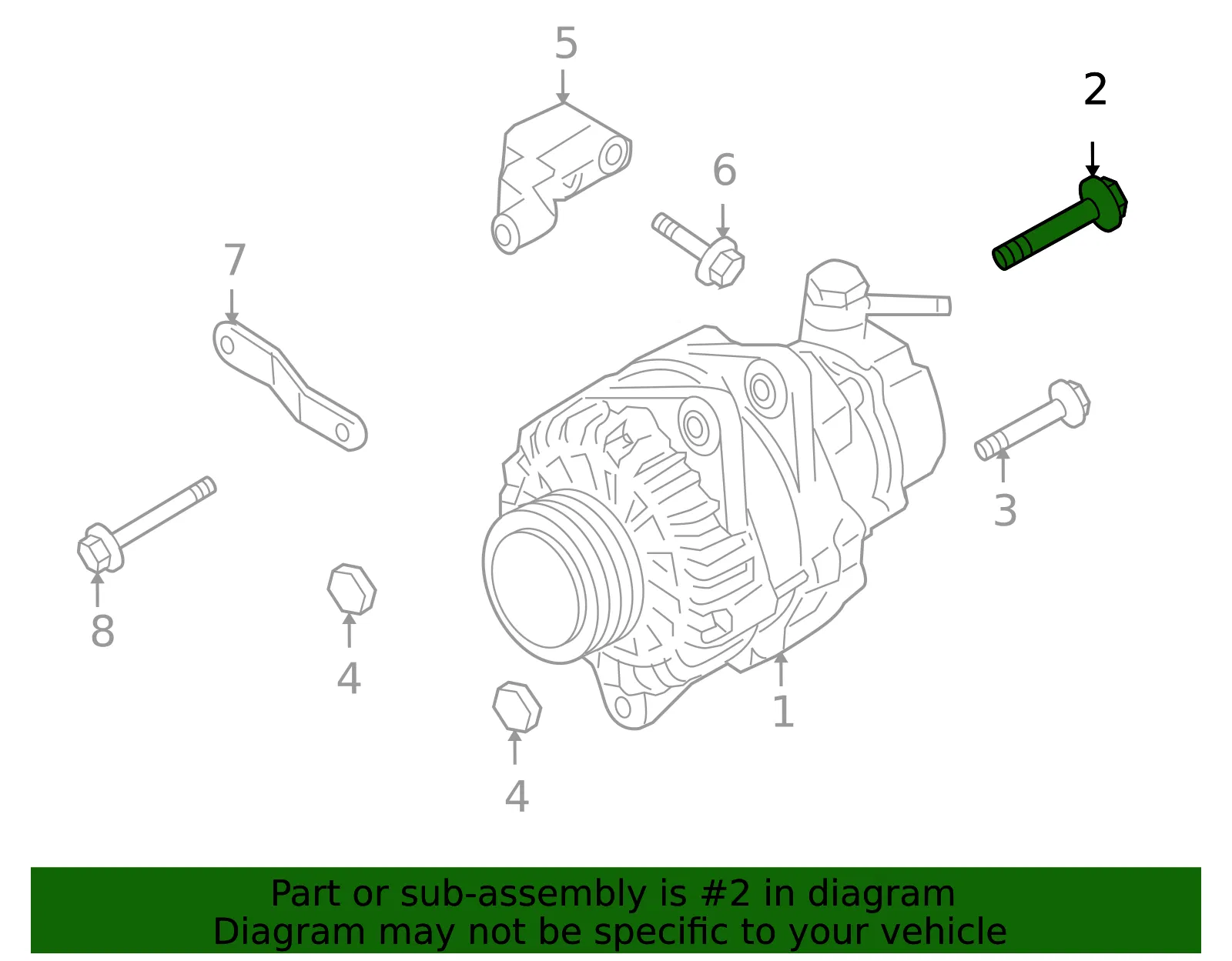 Alternator Mount Bolt - Kia (37451-39100) - view 2