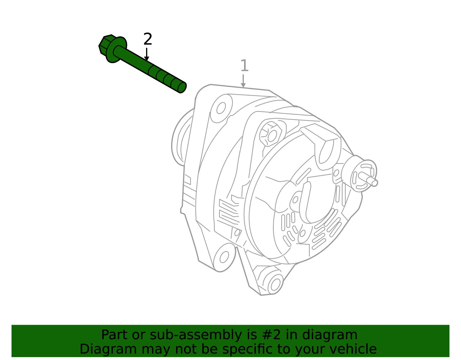 Alternator Mount Bolt - Kia (37451-3C000) - view 2