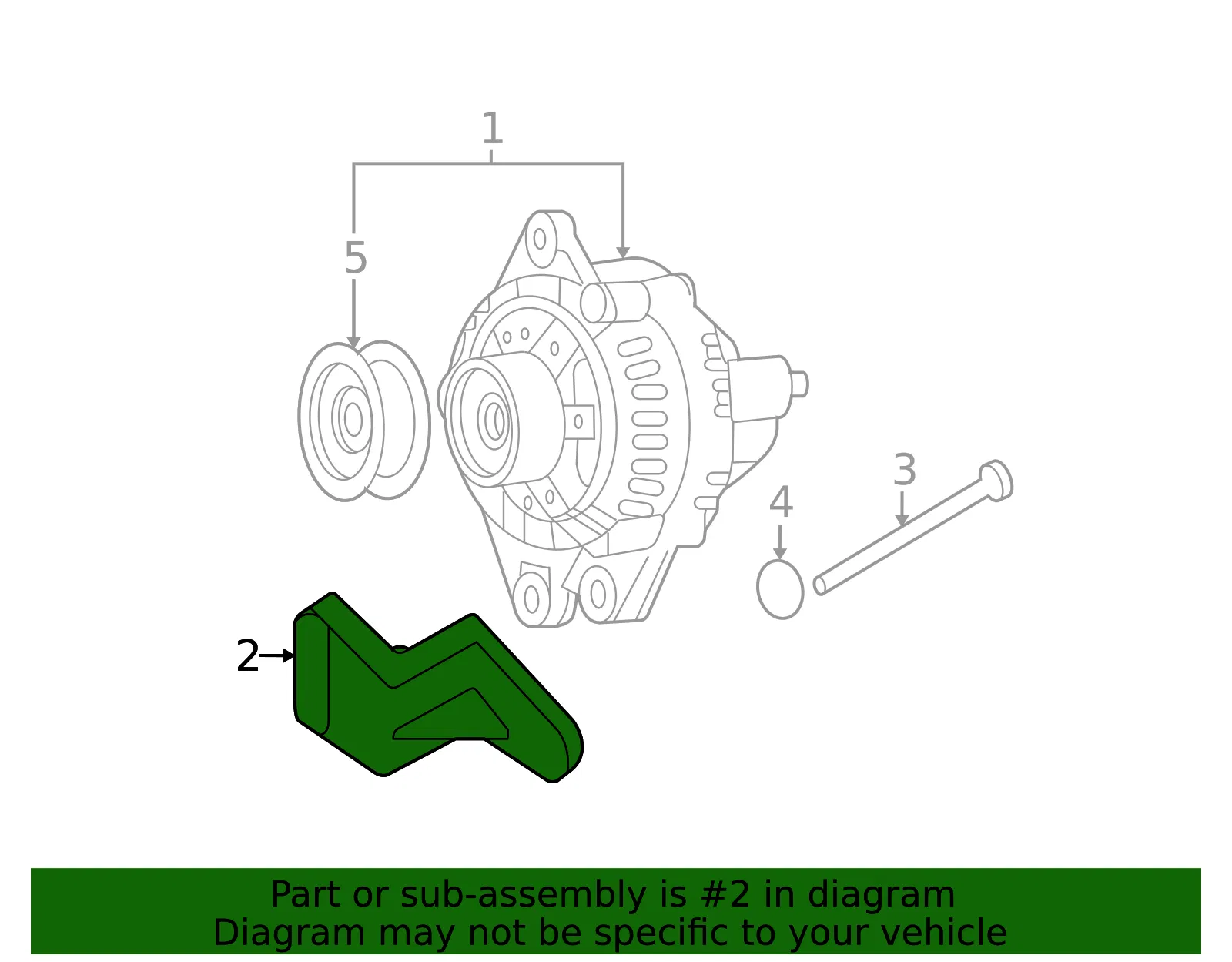 Alternator Mount Bracket - Kia (37460-37200) - view 2
