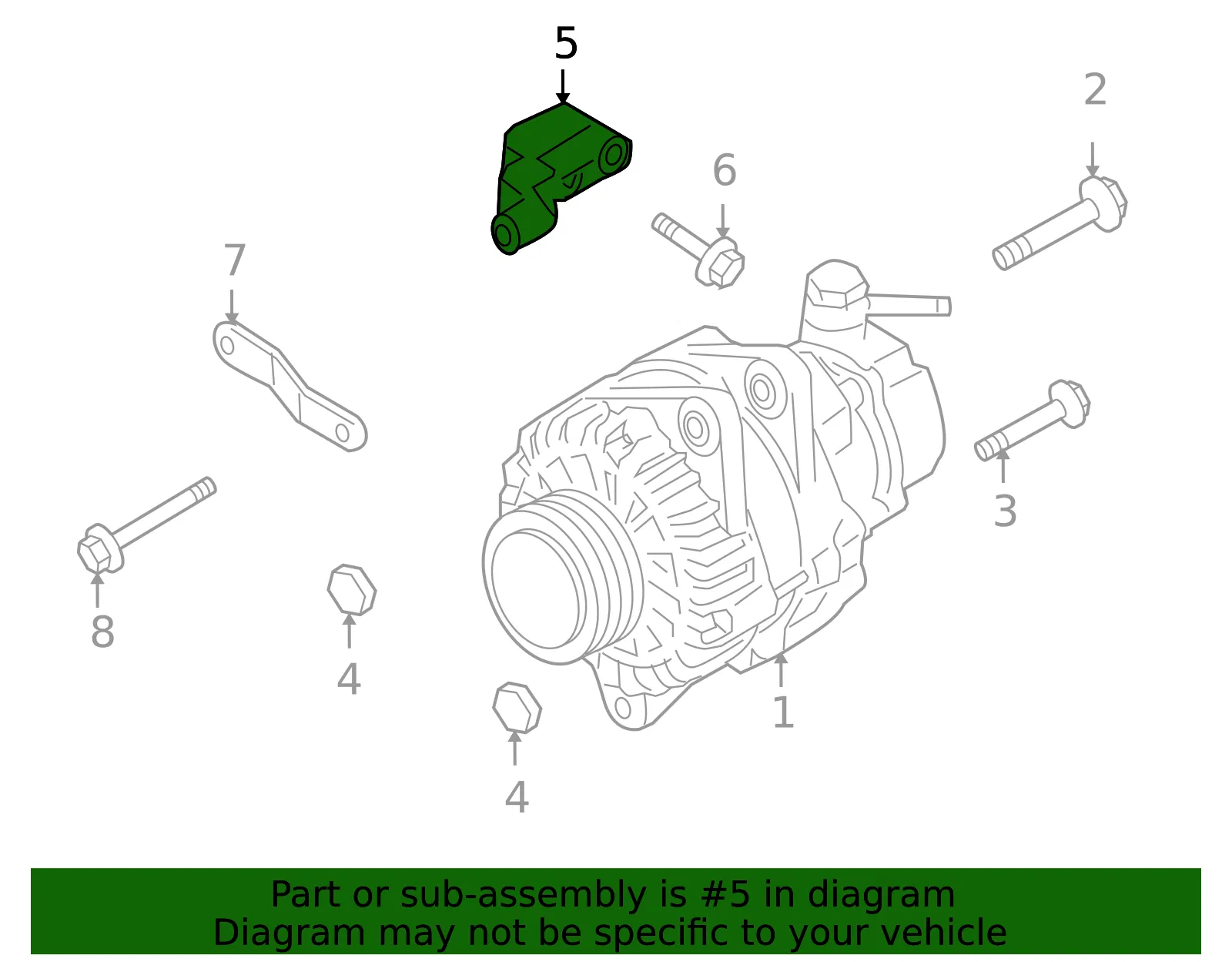 Alternator Support Bracket - Kia (37460-39700) - view 2
