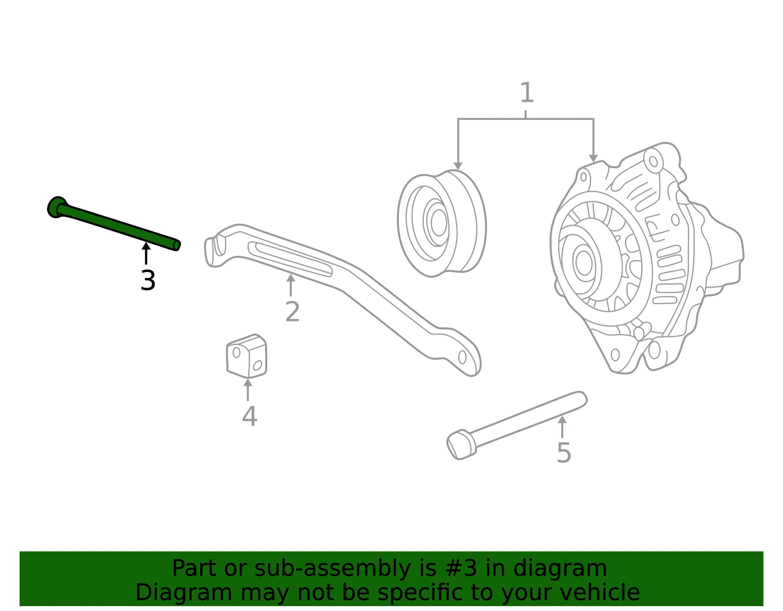 Alternator Adjust Bolt - Kia (37462-02500) - view 2