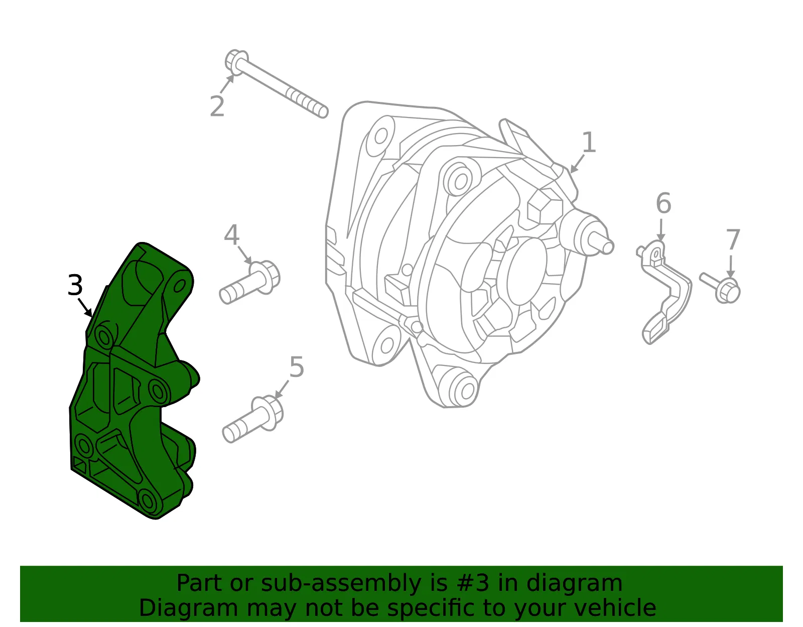 Alternator Bracket - Kia (37472-3L000) - view 2