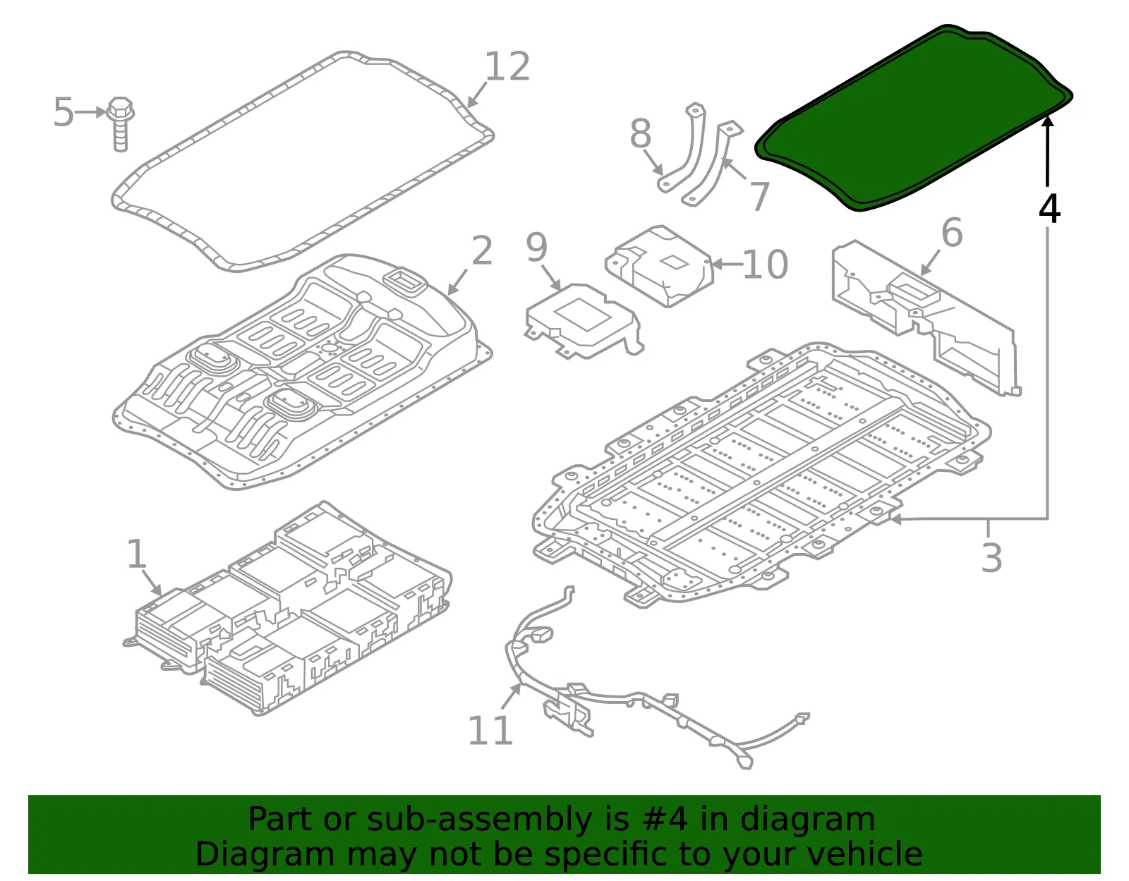 Battery Box Gasket - Kia (37528-E4000) - view 2